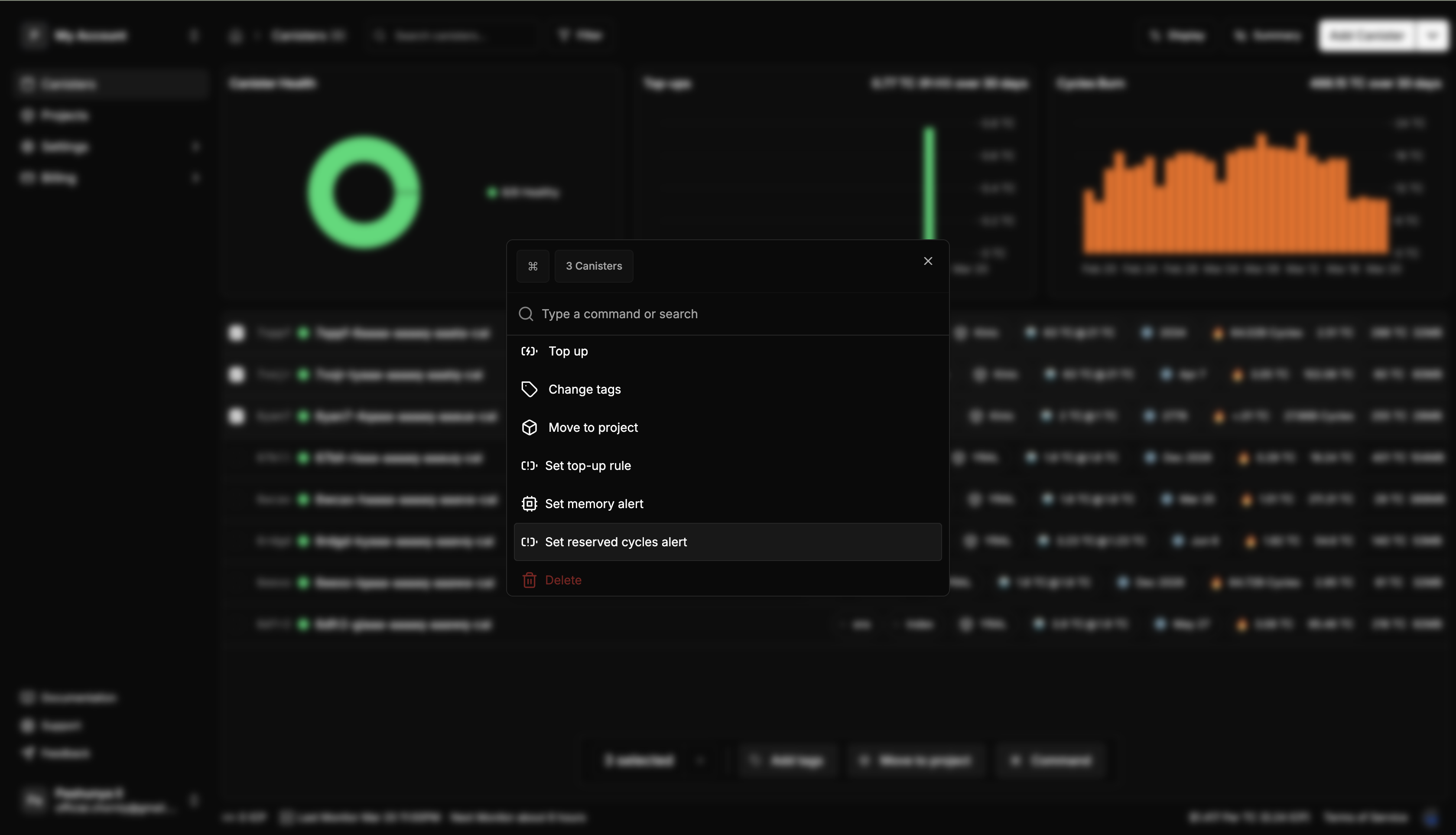 Command Menu - Screenshot showing the command menu that appears after right-clicking or using keyboard shortcut